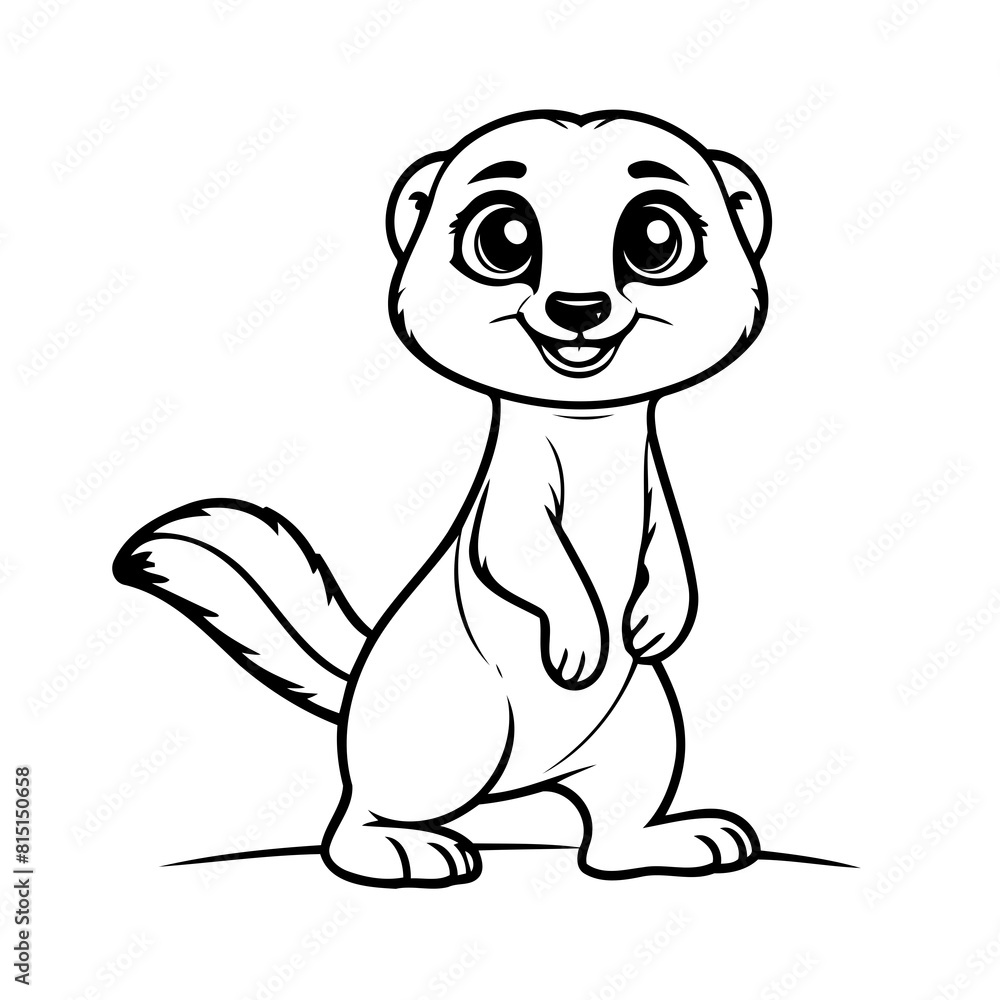Cute vector illustration Meerkat doodle for toddlers colouring page Cute vector illustration Meerkat doodle for toddlers colouring page
