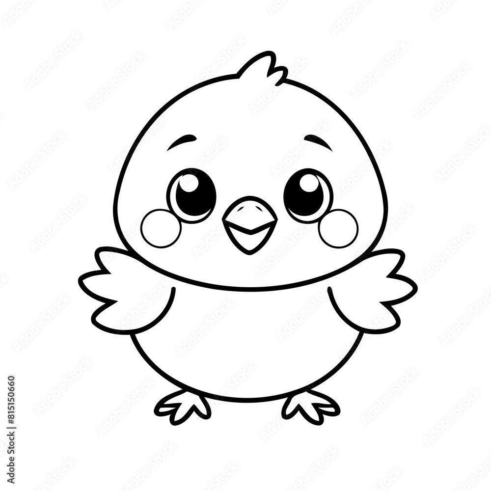 Simple vector illustration of Chick hand drawn for kids coloring page Simple vector illustration of Chick hand drawn for kids coloring page