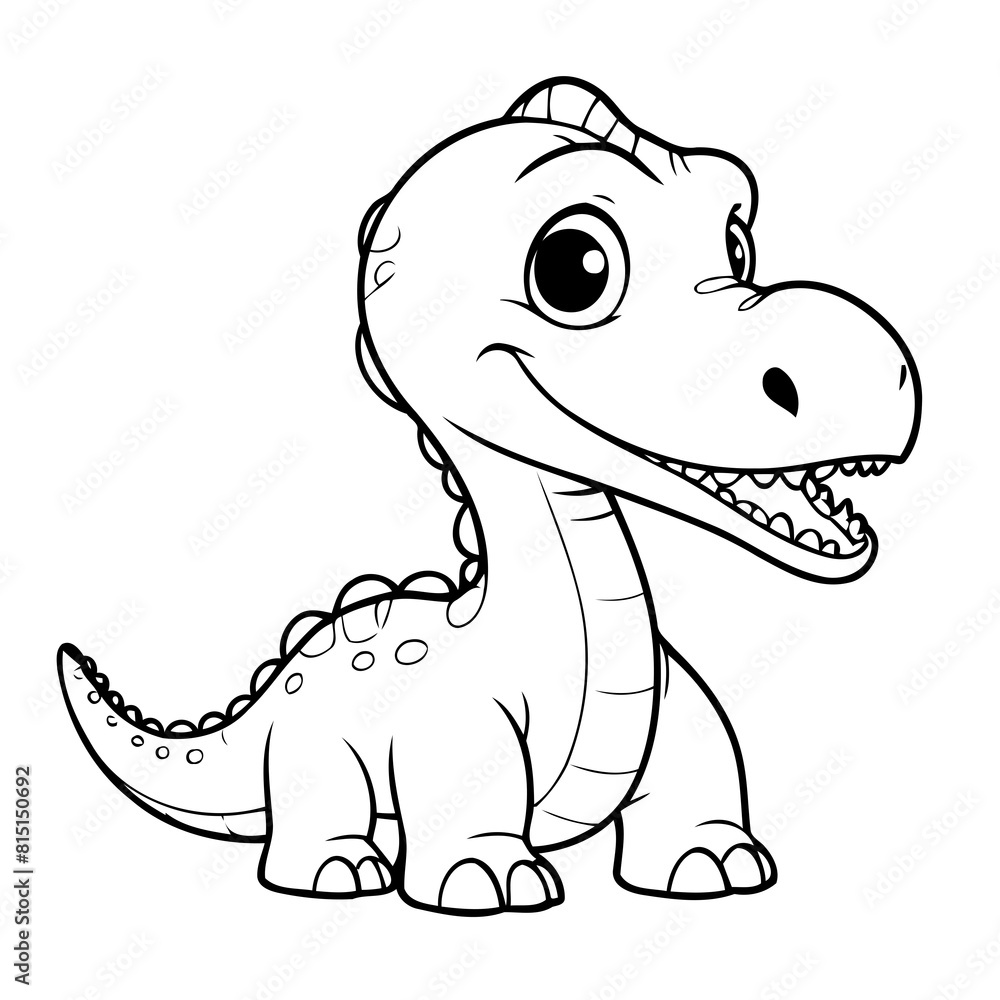 Cute vector illustration Diplodocus drawing for toddlers colouring page Cute vector illustration Diplodocus drawing for toddlers colouring page