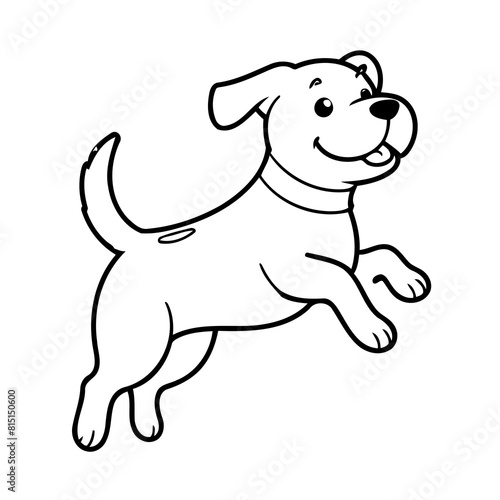 Vector illustration of a cute Dog doodle for kids colouring page