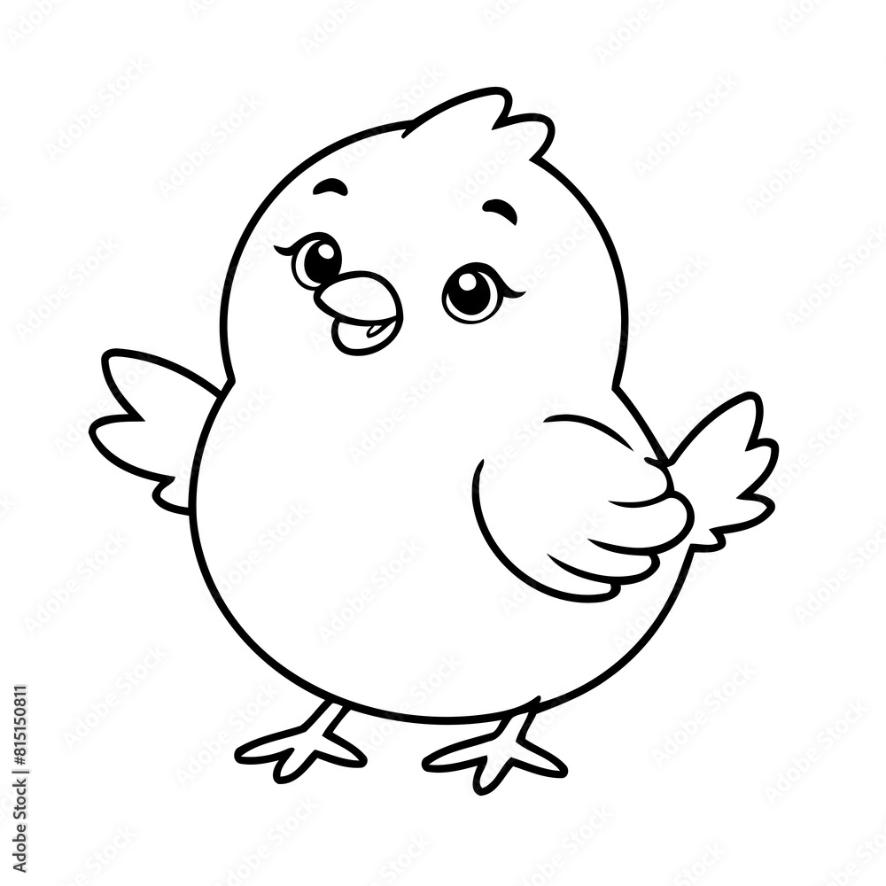 Vector illustration of a cute Bird doodle for toddlers colouring page Vector illustration of a cute Bird doodle for toddlers colouring page