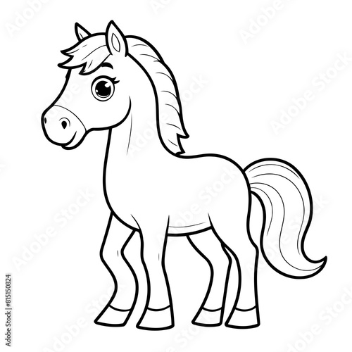 Cute vector illustration Horse for children colouring activity