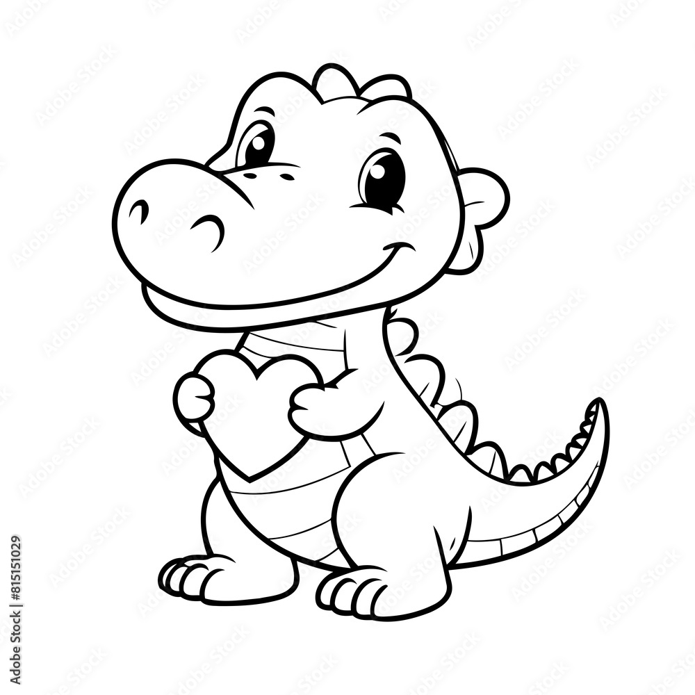 Vector illustration of a cute Crocodile doodle colouring activity for kids Vector illustration of a cute Crocodile doodle colouring activity for kids