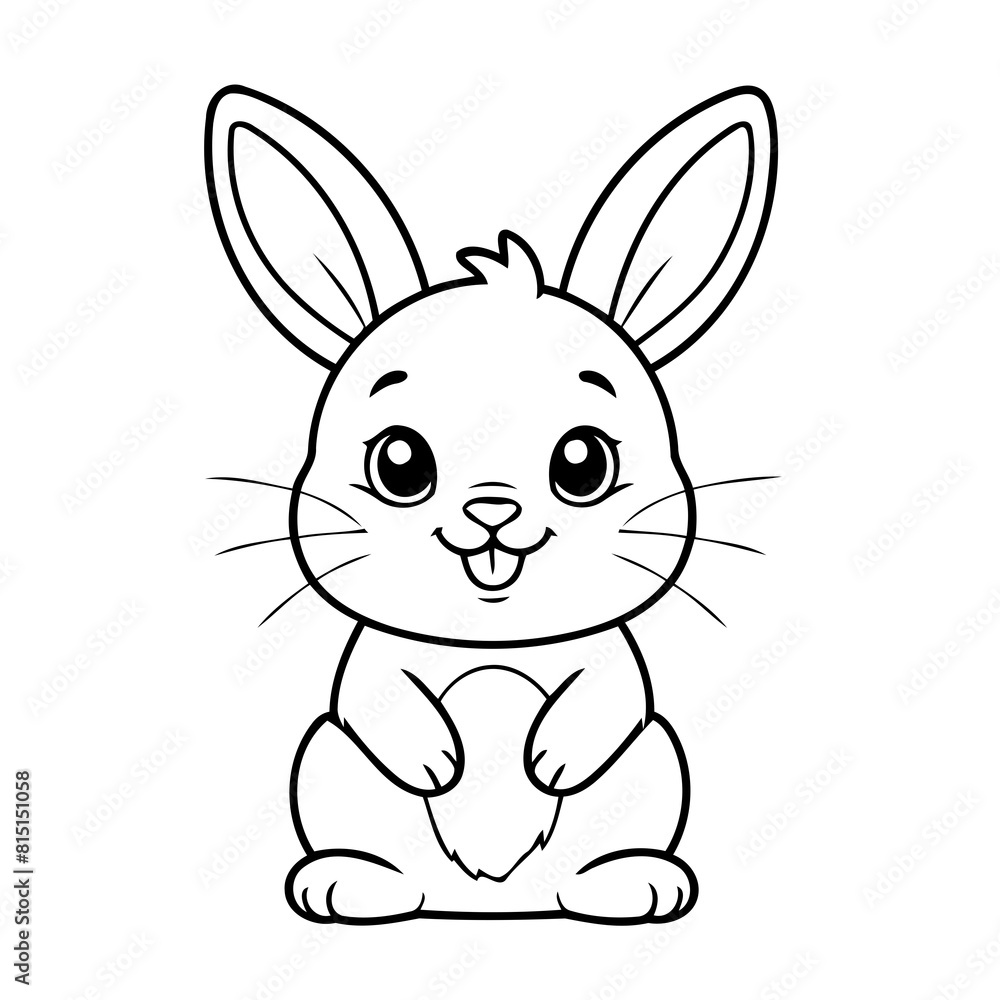 Cute vector illustration Rabbit doodle for toddlers worksheet