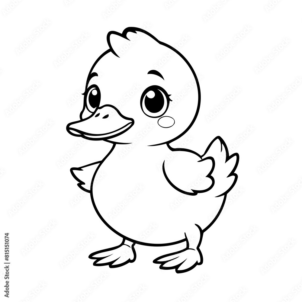 Cute vector illustration Duck doodle for children worksheet Cute vector illustration Duck doodle for children worksheet