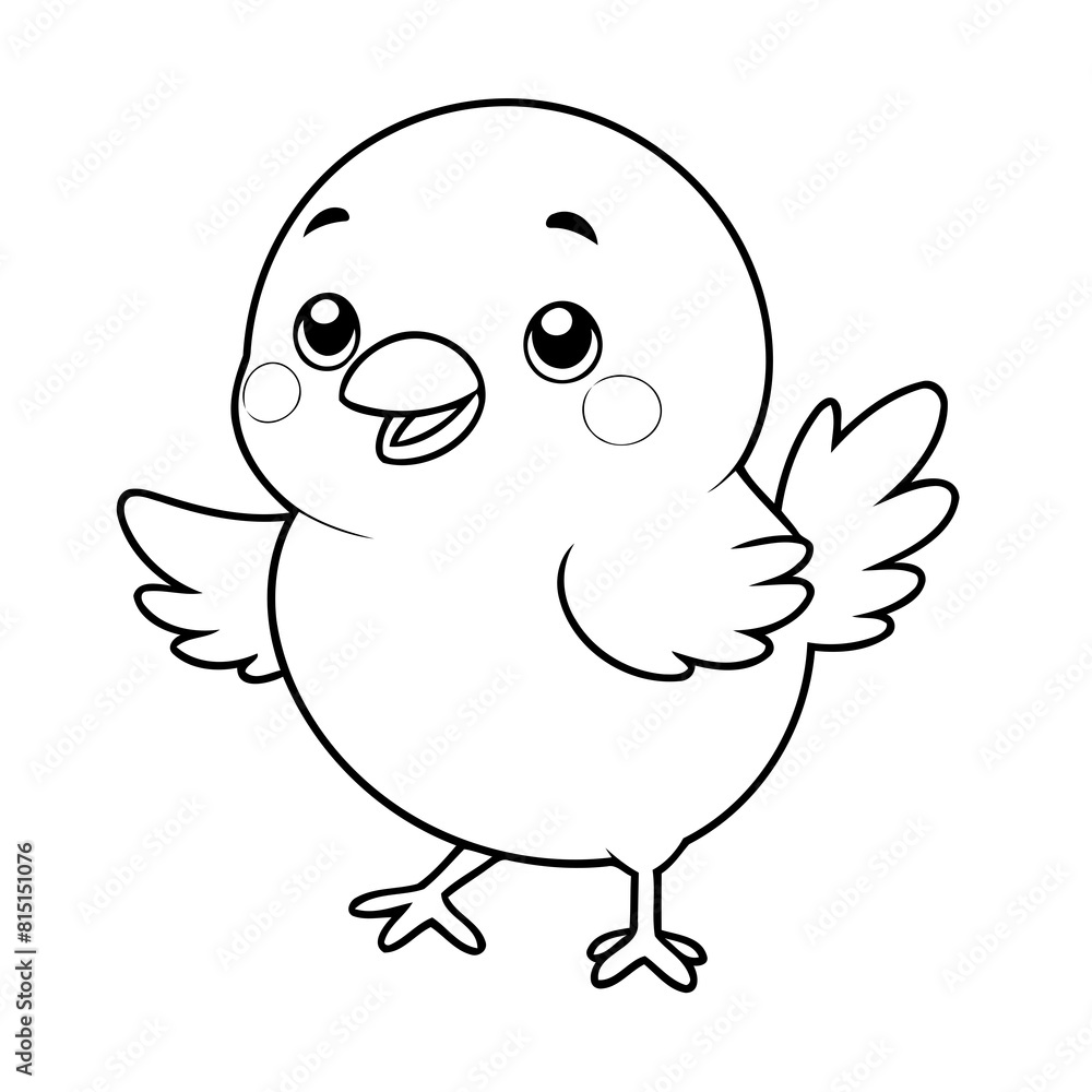 Cute vector illustration Bird doodle for kids colouring page Cute vector illustration Bird doodle for kids colouring page