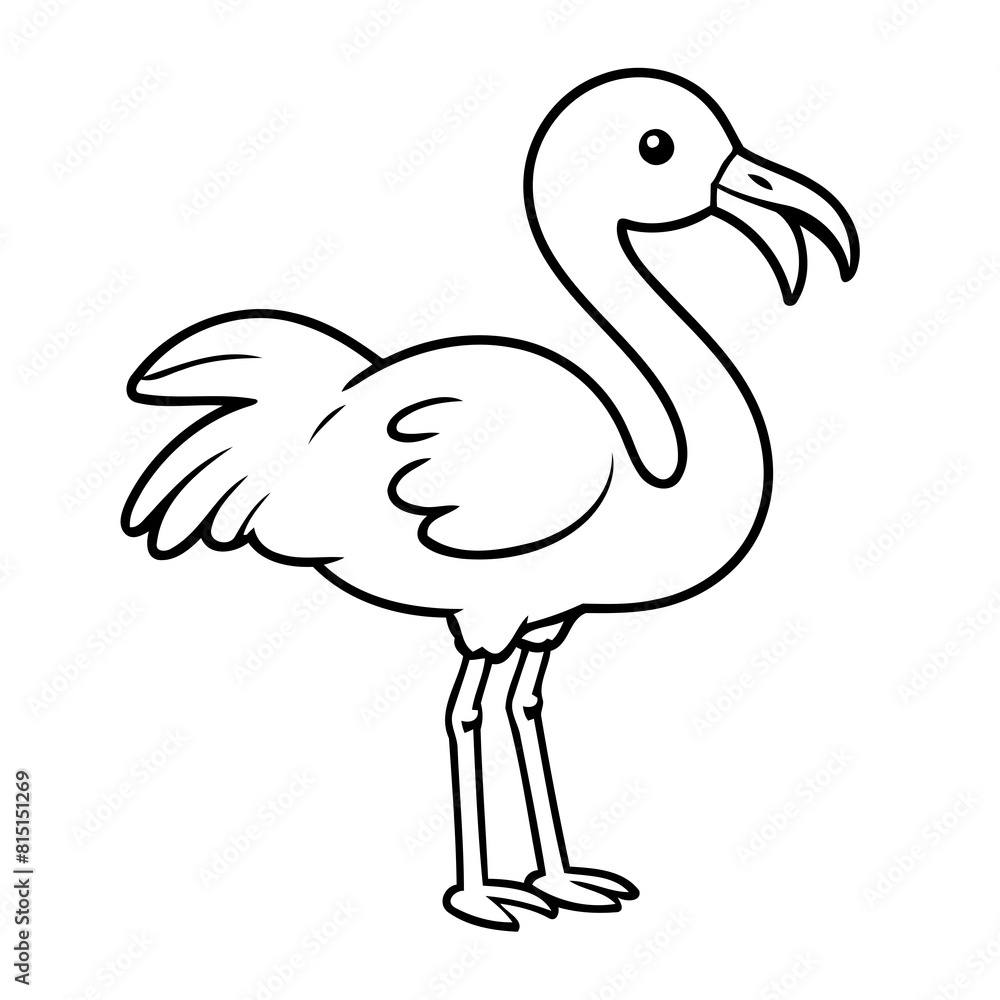 Vector illustration of a cute Flamingo drawing for toddlers book Vector illustration of a cute Flamingo drawing for toddlers book