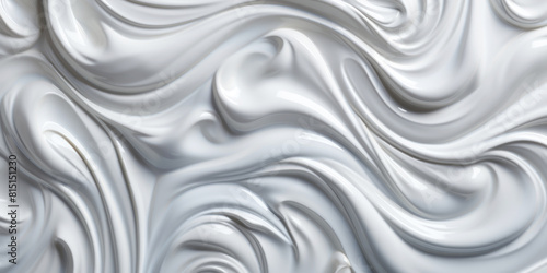swirling pattern of thick white cosmetic cream, textured background