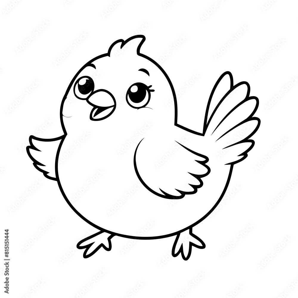 Cute vector illustration Bird drawing for toddlers colouring page Cute vector illustration Bird drawing for toddlers colouring page