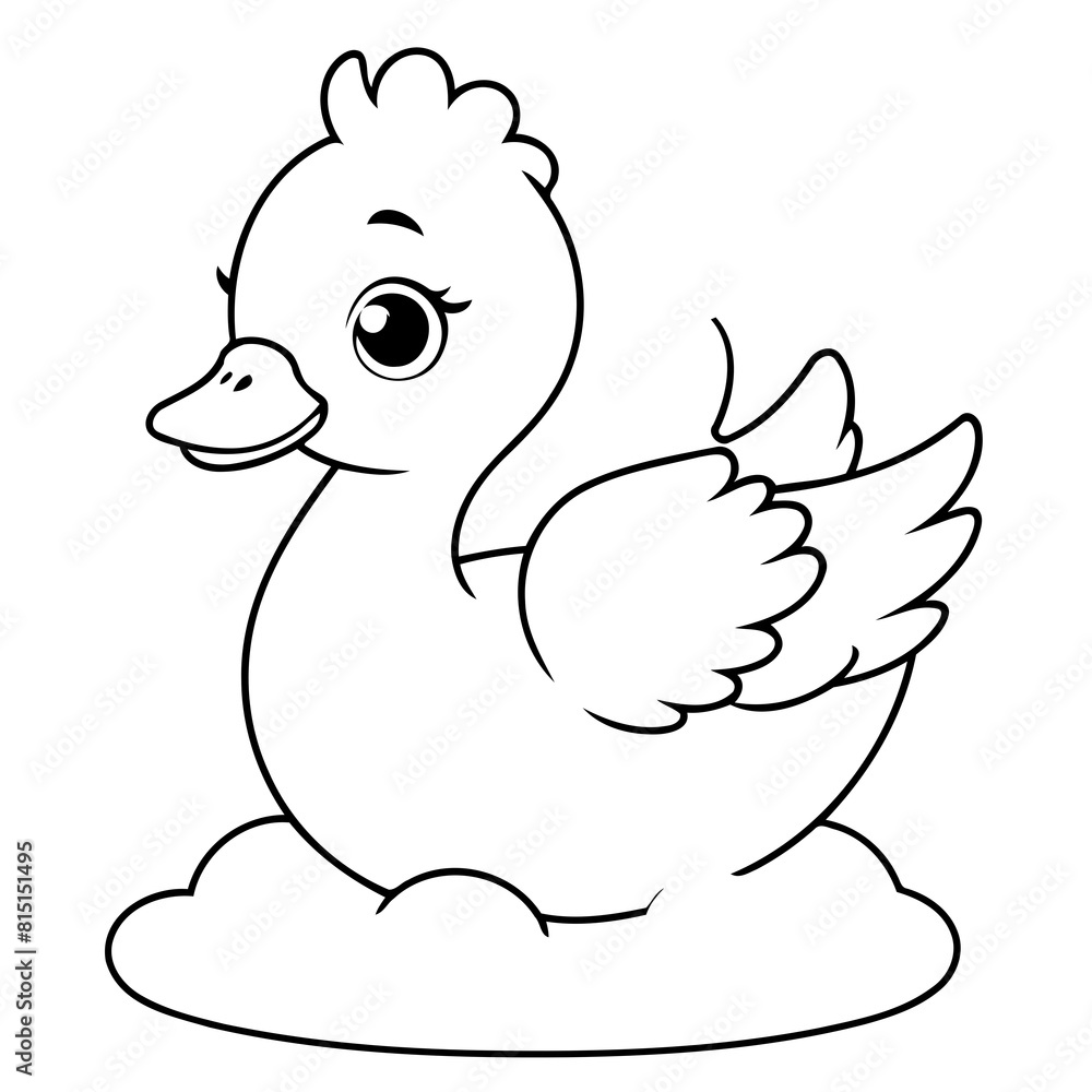 Vector illustration of a cute Swan drawing for toddlers book Vector illustration of a cute Swan drawing for toddlers book
