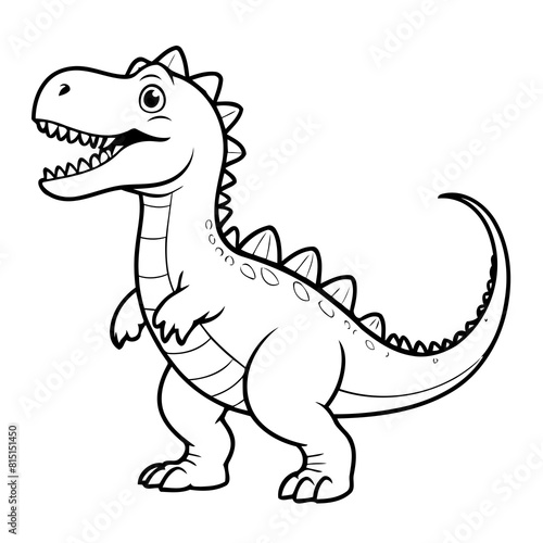 Cute vector illustration Spinosaurus hand drawn for kids coloring page © meastudios