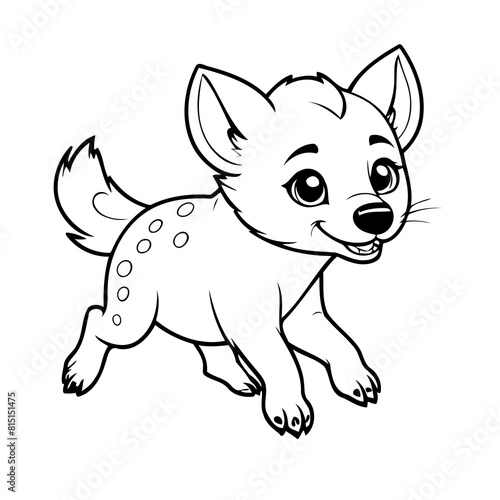 Cute vector illustration Hyena for kids colouring page