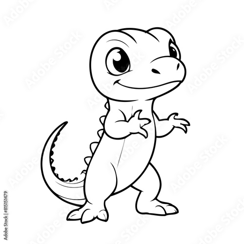 Vector illustration of a cute Lizard drawing for toddlers book