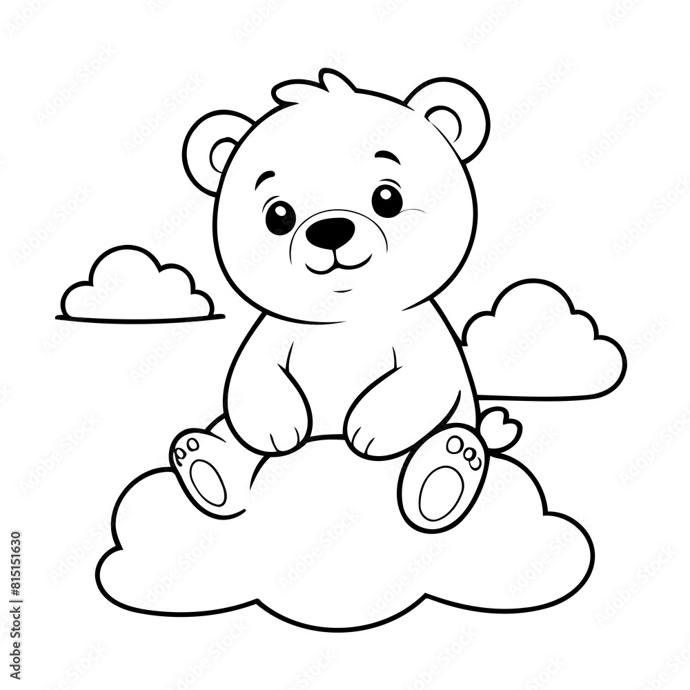 Cute vector illustration Bear drawing for kids page Cute vector illustration Bear drawing for kids page
