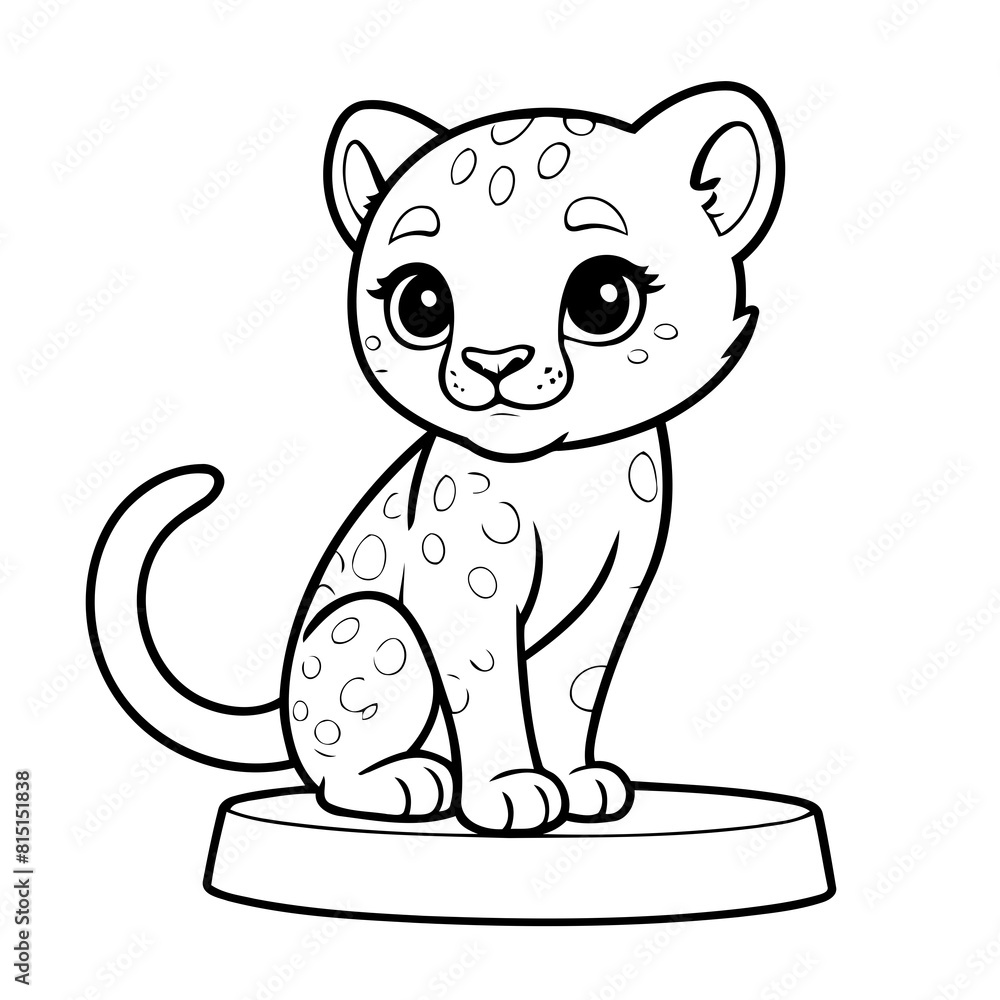 Vector illustration of a cute Cheetah doodle for toddlers worksheet Vector illustration of a cute Cheetah doodle for toddlers worksheet