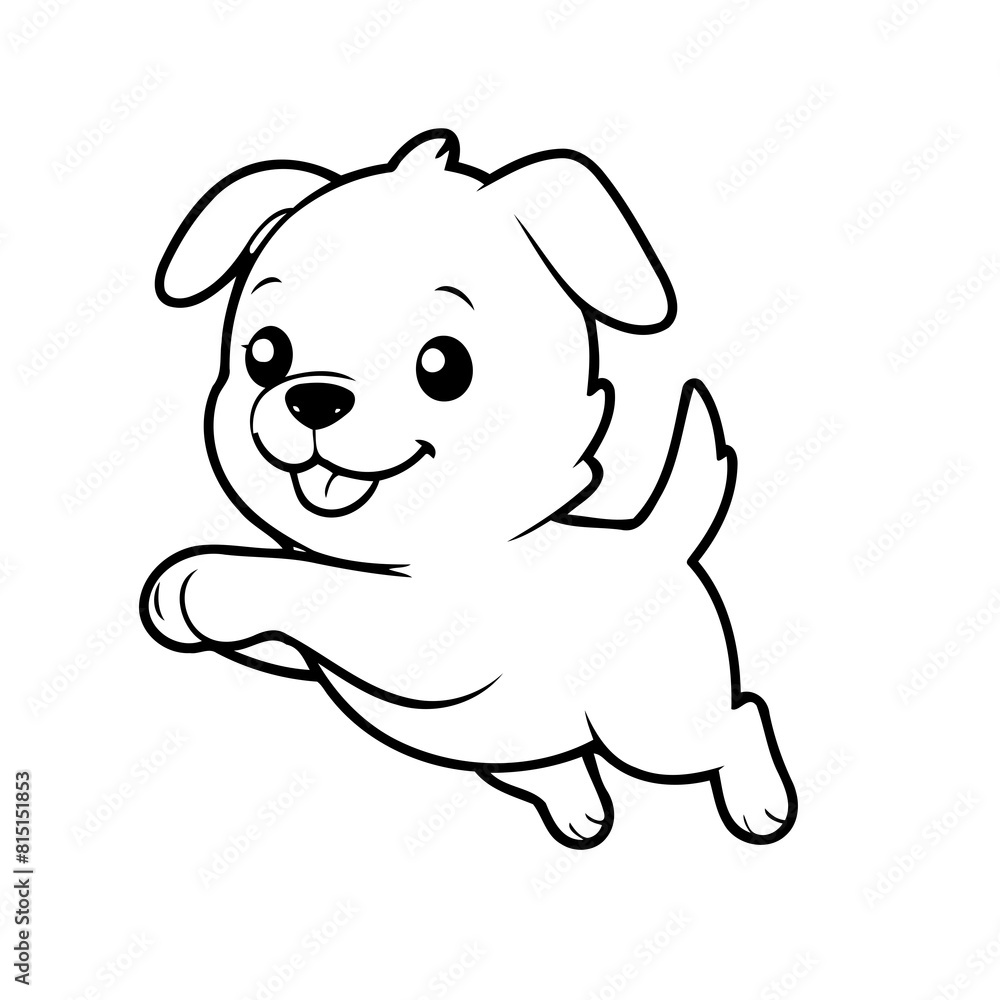 Cute vector illustration Dog doodle for kids colouring page Cute vector illustration Dog doodle for kids colouring page