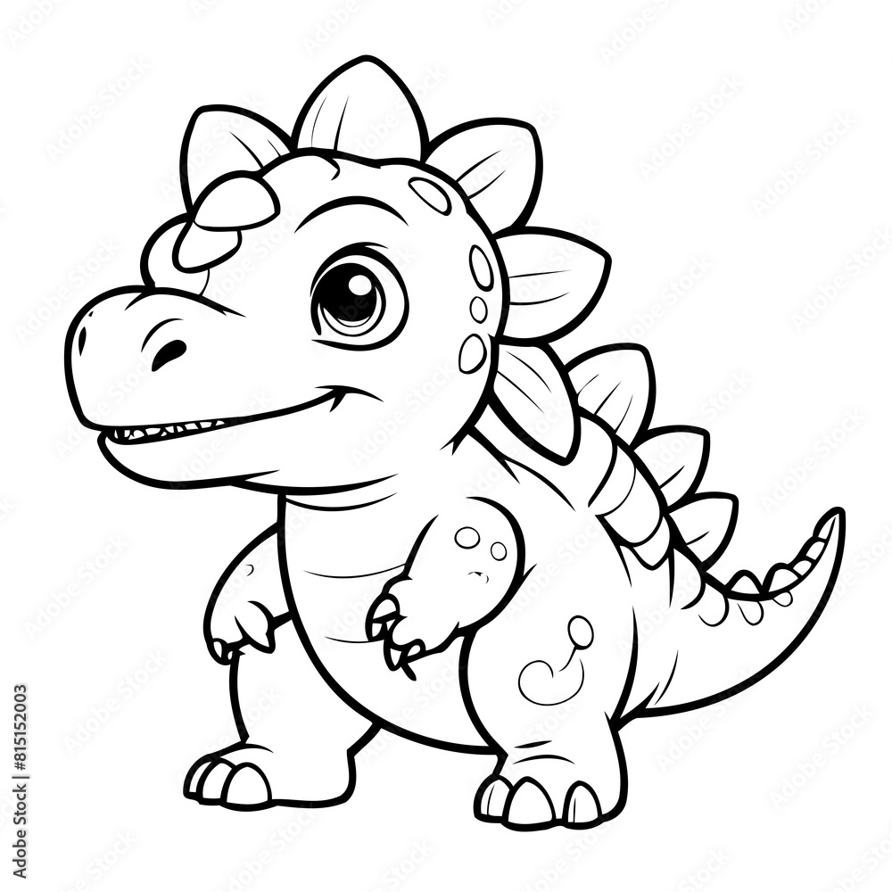 Simple vector illustration of Ankylosaurus hand drawn for kids page Simple vector illustration of Ankylosaurus hand drawn for kids page