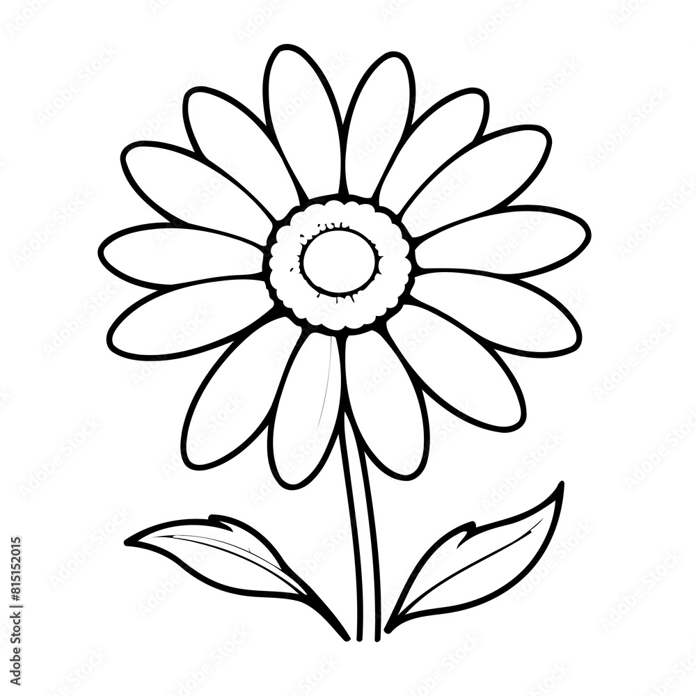 Cute vector illustration Daisy doodle for toddlers colouring page Cute vector illustration Daisy doodle for toddlers colouring page