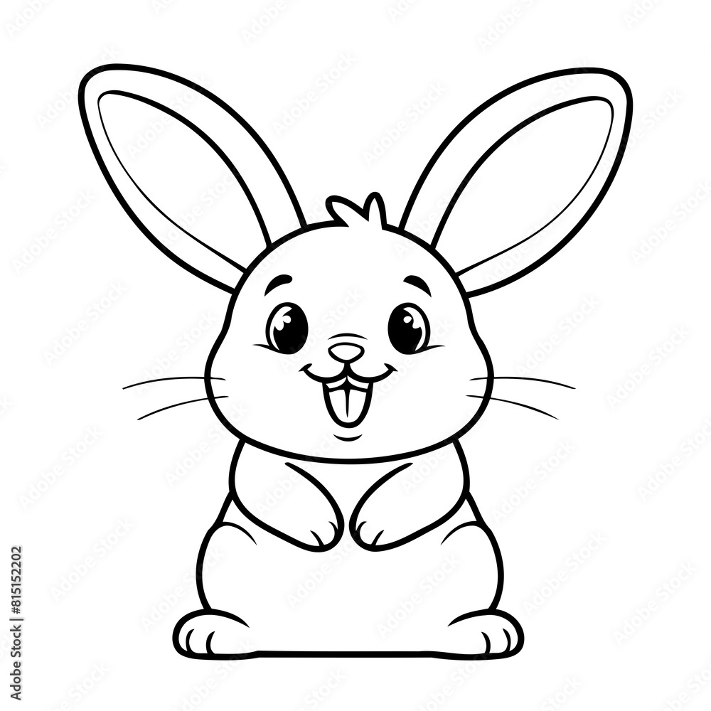 Vector illustration of a cute Rabbit drawing for kids colouring page Vector illustration of a cute Rabbit drawing for kids colouring page