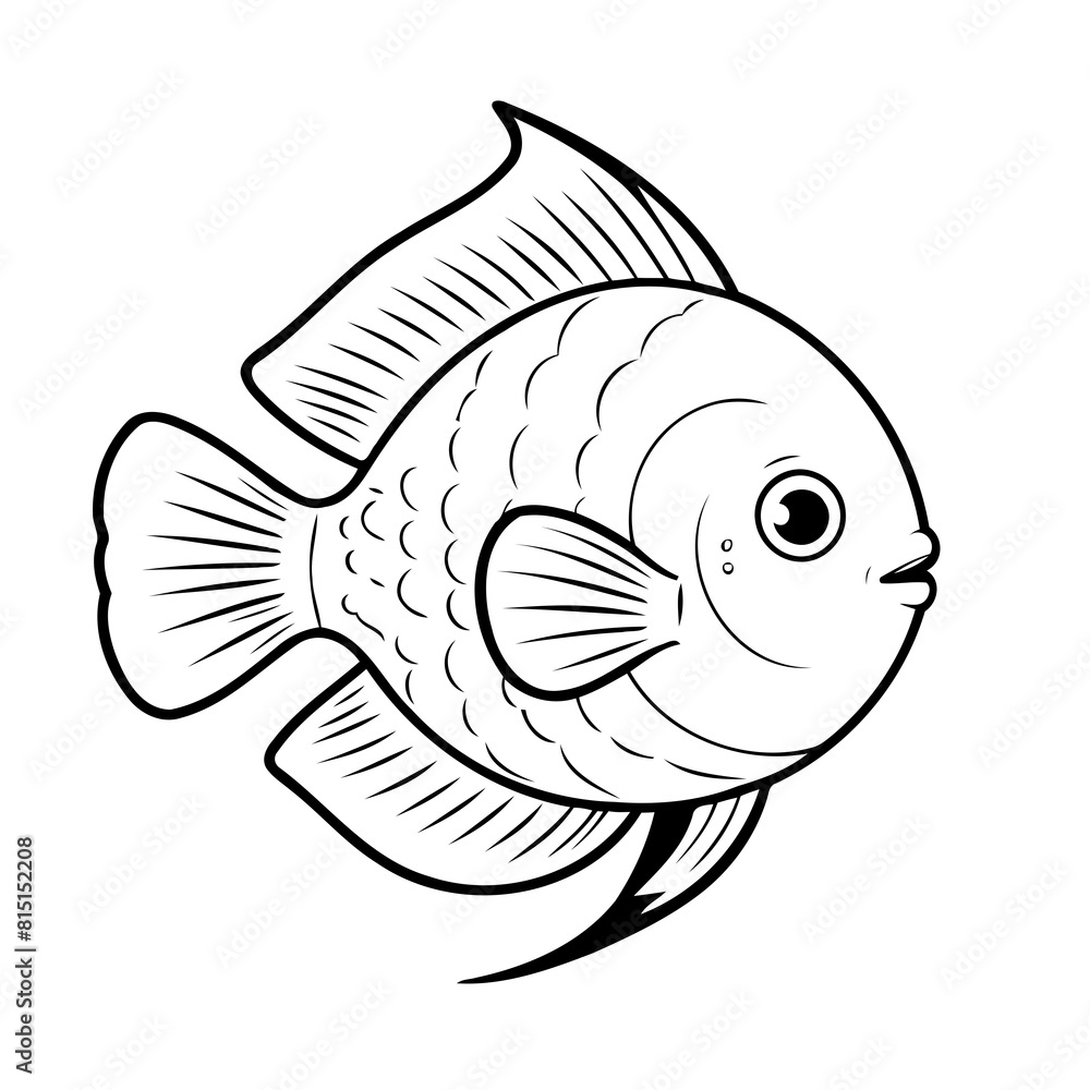 Simple vector illustration of Discus drawing for children page Simple vector illustration of Discus drawing for children page
