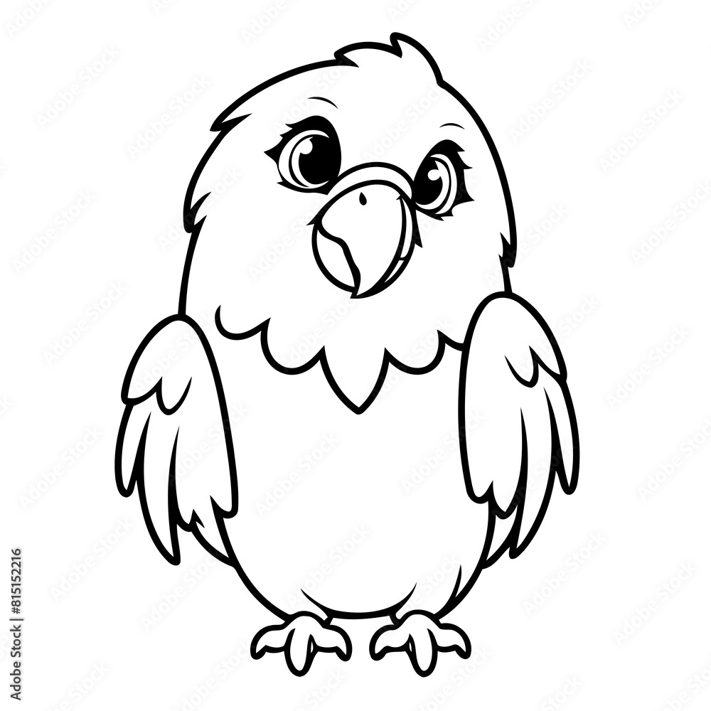 Simple vector illustration of Macaw hand drawn for kids coloring page Simple vector illustration of Macaw hand drawn for kids coloring page