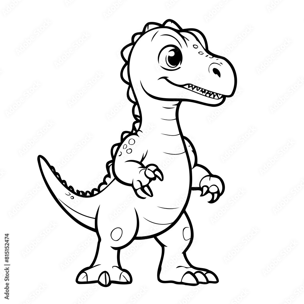 Cute vector illustration Velociraptor doodle for children worksheet Cute vector illustration Velociraptor doodle for children worksheet