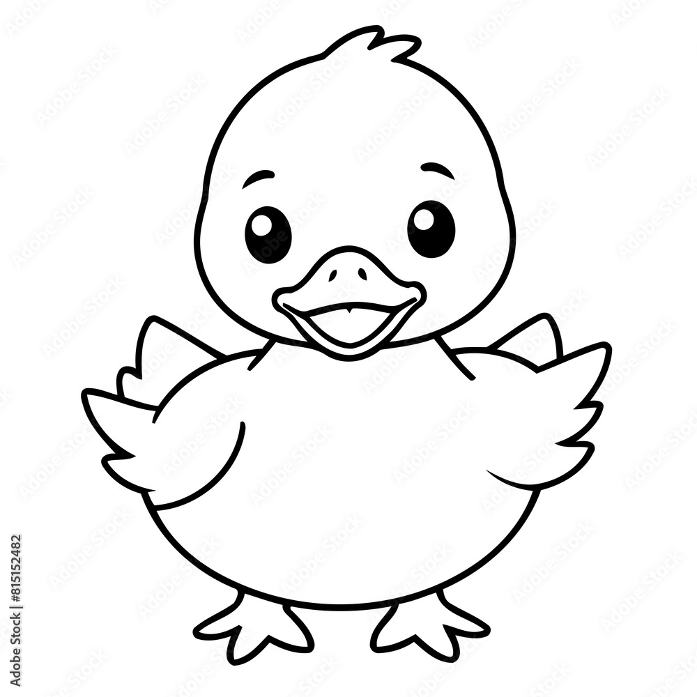 Vector illustration of a cute Duck drawing for toddlers book Vector illustration of a cute Duck drawing for toddlers book
