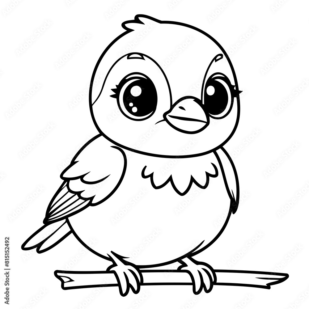 Vector illustration of a cute Sparrow doodle for toddlers worksheet Vector illustration of a cute Sparrow doodle for toddlers worksheet