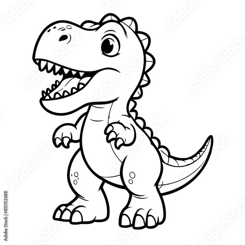 Cute vector illustration Tyrannosaurus drawing for kids page