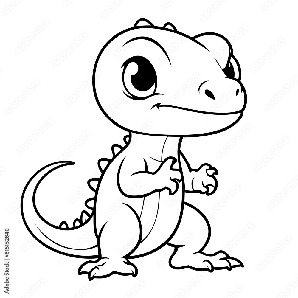 Vector illustration of a cute Lizard drawing for kids colouring activity Vector illustration of a cute Lizard drawing for kids colouring activity