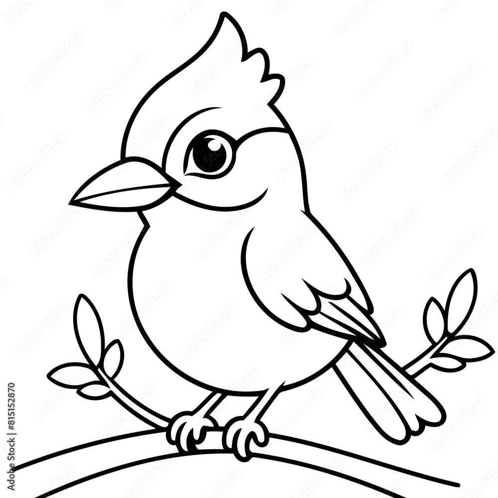 Vector illustration of a cute BlueJay doodle colouring activity for kids Vector illustration of a cute BlueJay doodle colouring activity for kids