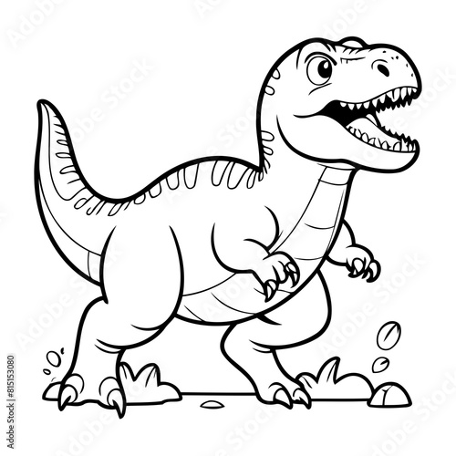 Cute vector illustration Allosaurus doodle for toddlers colouring page