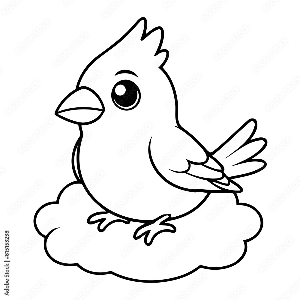 Vector illustration of a cute Cardinal drawing for toddlers book Vector illustration of a cute Cardinal drawing for toddlers book