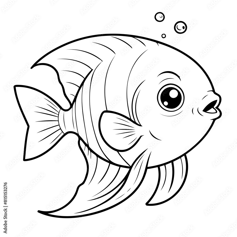 Simple vector illustration of Angelfish drawing for toddlers coloring activity Simple vector illustration of Angelfish drawing for toddlers coloring activity