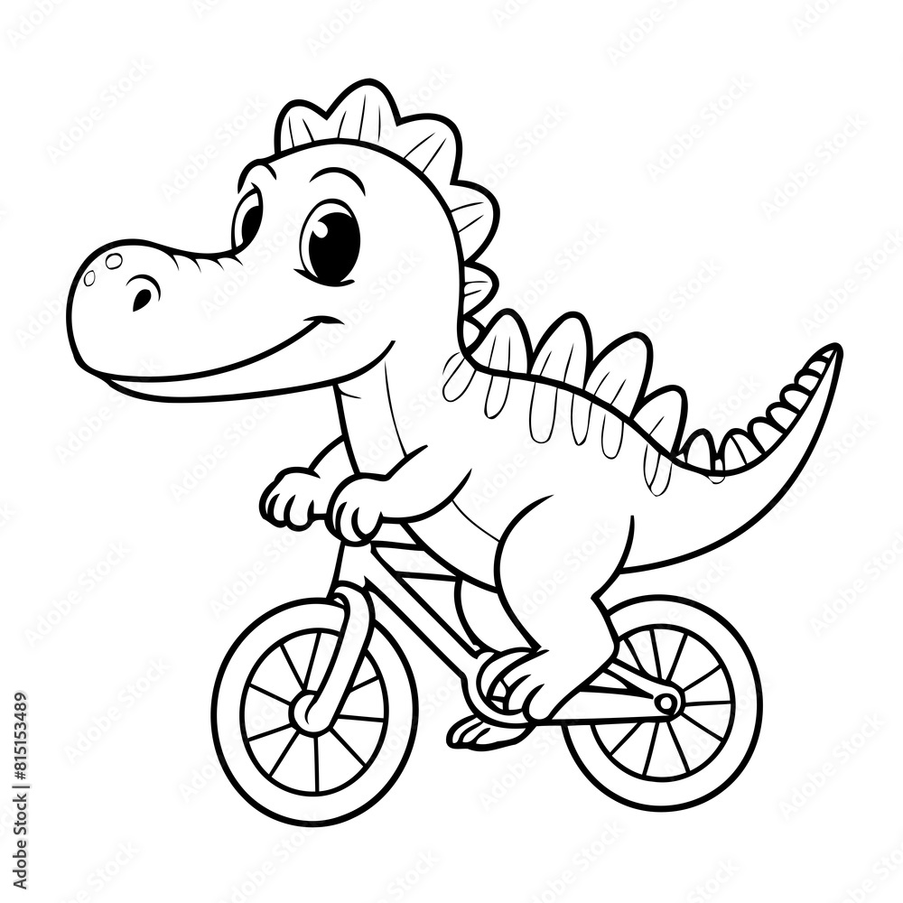 Cute vector illustration Spinosaurus drawing for colouring page Cute vector illustration Spinosaurus drawing for colouring page