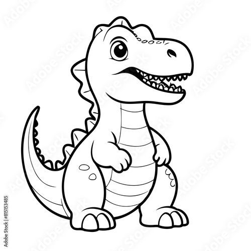 Vector illustration of a cute Tyrannosaurus doodle for toddlers worksheet © meastudios