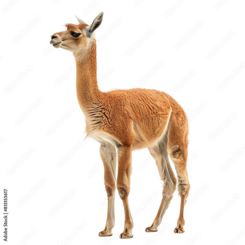 Naklejka premium A llama is standing in front of a Png background, a Beaver Isolated on a whitePNG Background