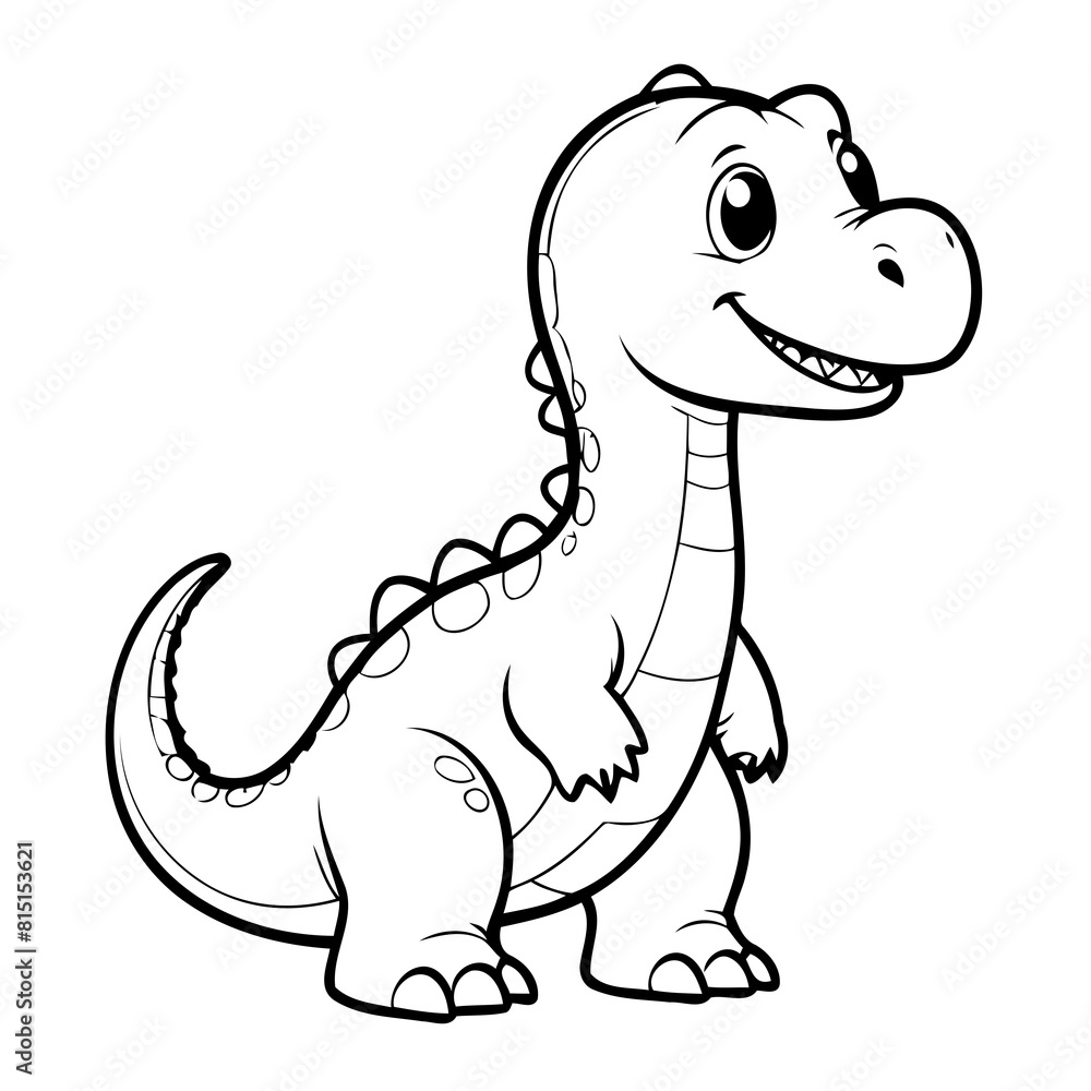 Vector illustration of a cute Diplodocus drawing for toddlers colouring page Vector illustration of a cute Diplodocus drawing for toddlers colouring page