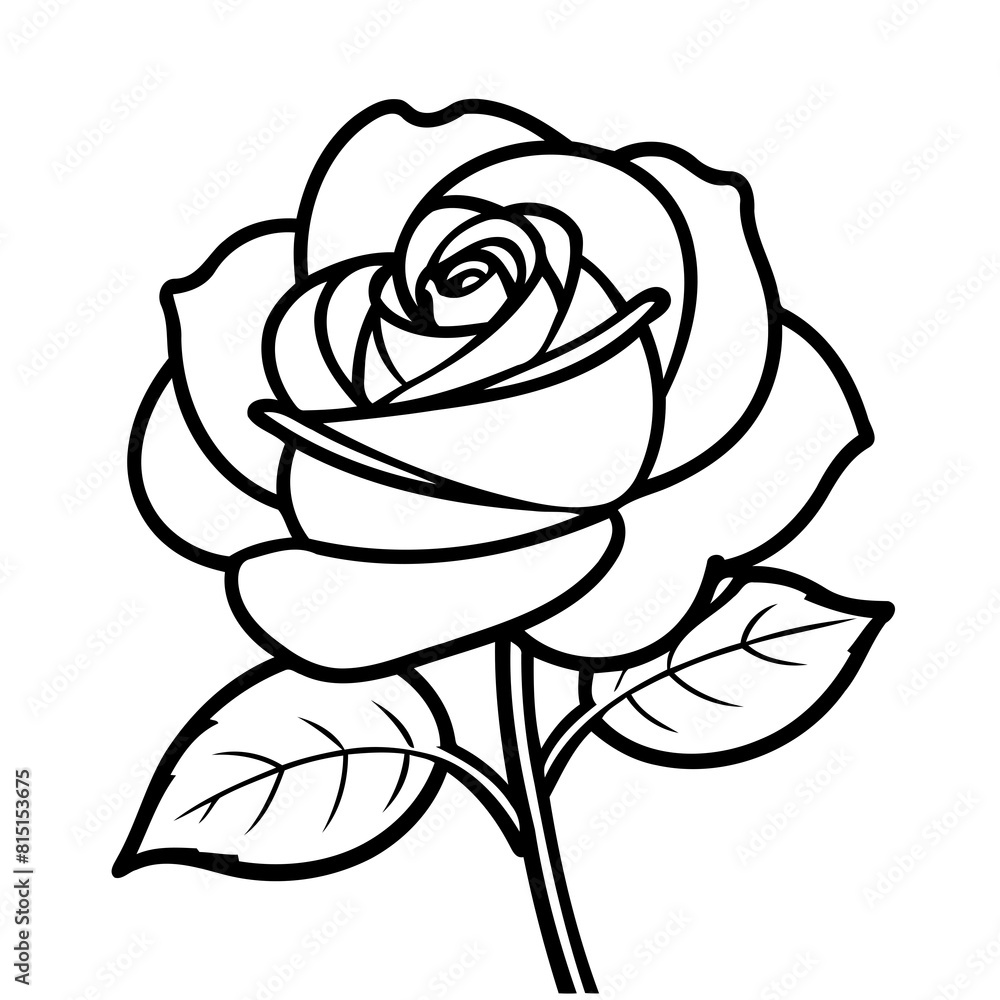 Cute vector illustration Rose doodle for children worksheet Cute vector illustration Rose doodle for children worksheet