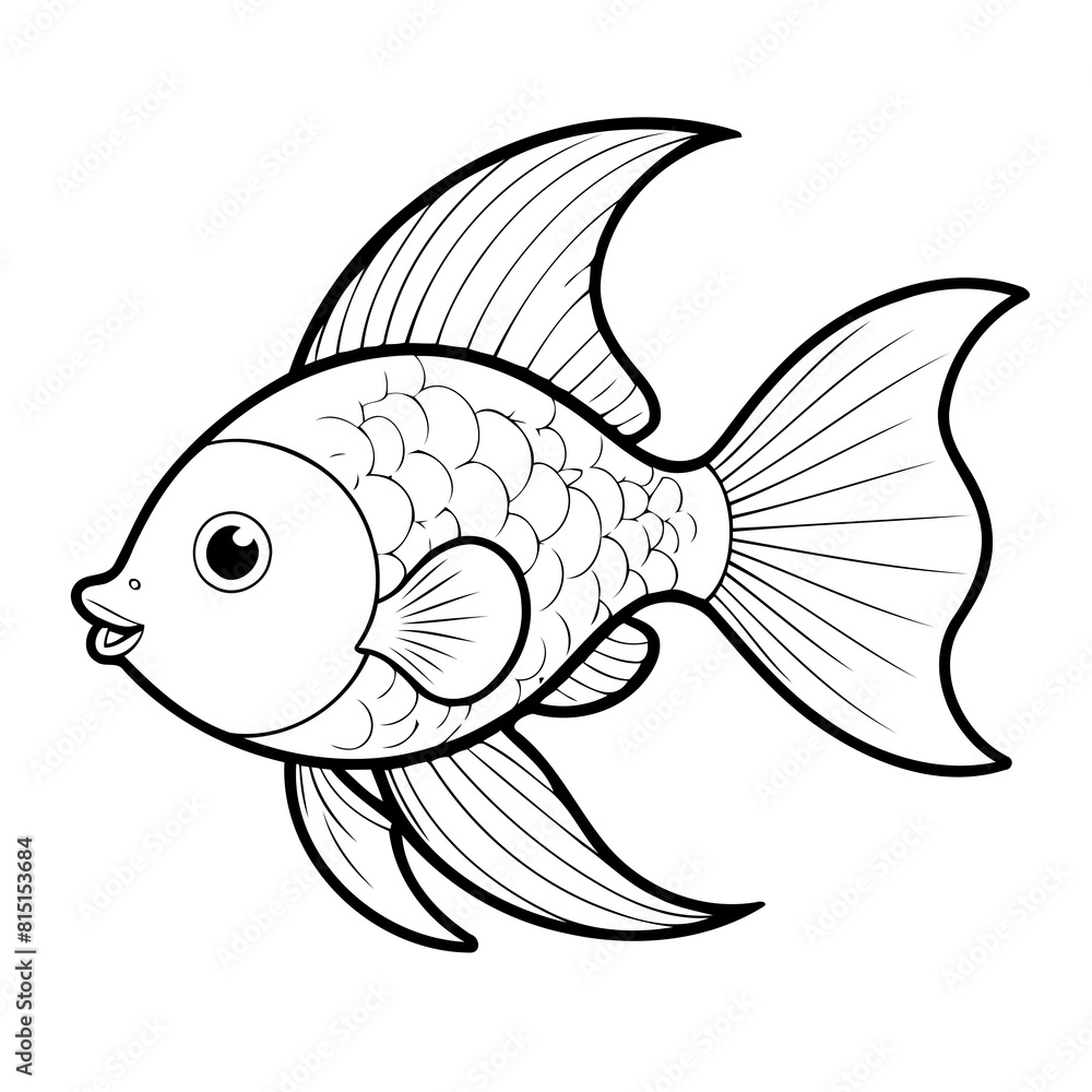 Vector illustration of a cute Guppy drawing for toddlers book Vector illustration of a cute Guppy drawing for toddlers book