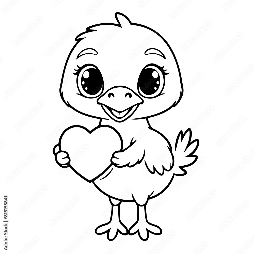 Cute vector illustration Ostrich doodle for toddlers worksheet Cute vector illustration Ostrich doodle for toddlers worksheet
