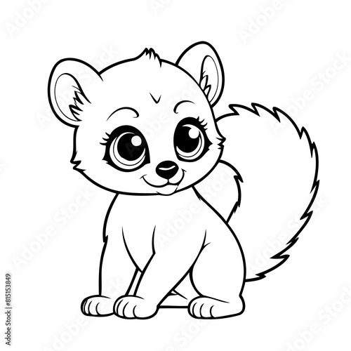 Cute vector illustration Lemur drawing for toddlers coloring activity