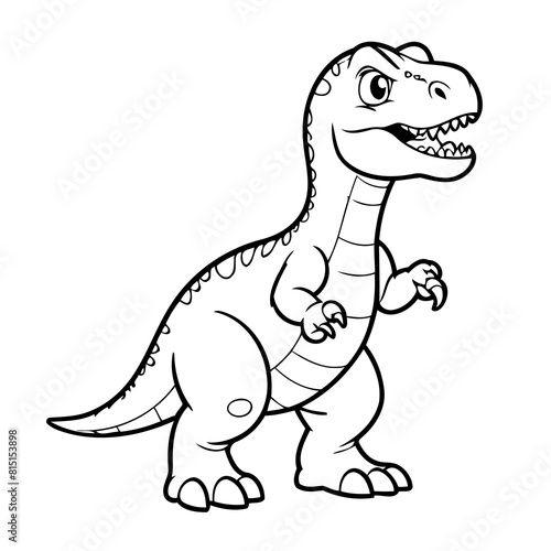 Cute vector illustration Allosaurus drawing for kids page