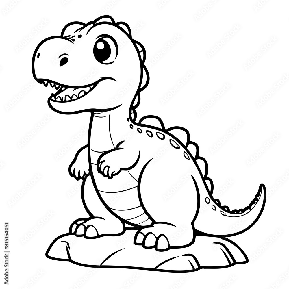 Simple vector illustration of Allosaurus drawing for kids colouring page Simple vector illustration of Allosaurus drawing for kids colouring page