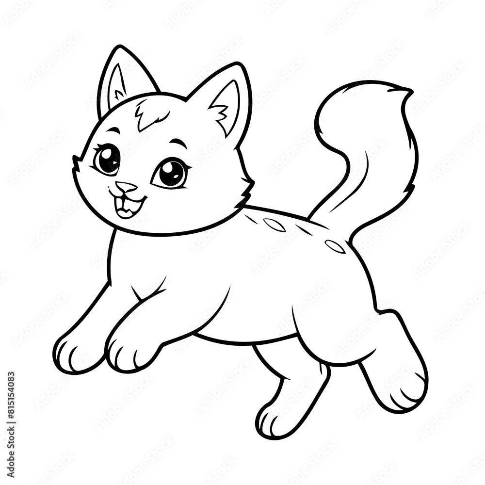 Vector illustration of a cute Lynx doodle for children worksheet Vector illustration of a cute Lynx doodle for children worksheet