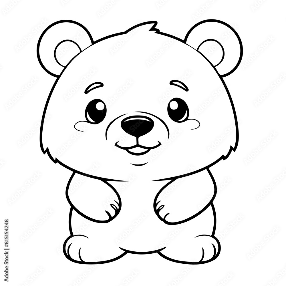 Vector illustration of a cute Bear drawing for toddlers book Vector illustration of a cute Bear drawing for toddlers book