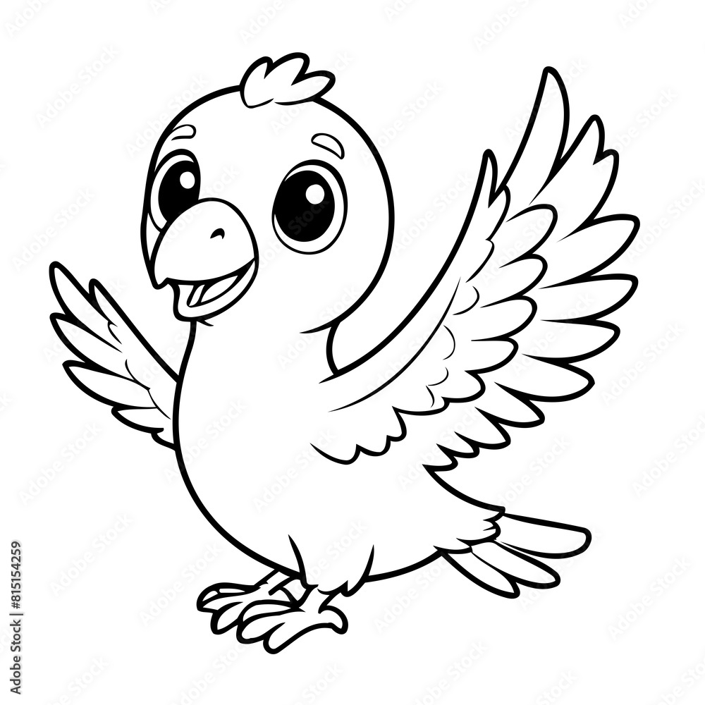 Fototapeta premium Simple vector illustration of Condor drawing for kids page