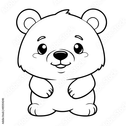 Vector illustration of a cute Bear drawing for toddlers book
