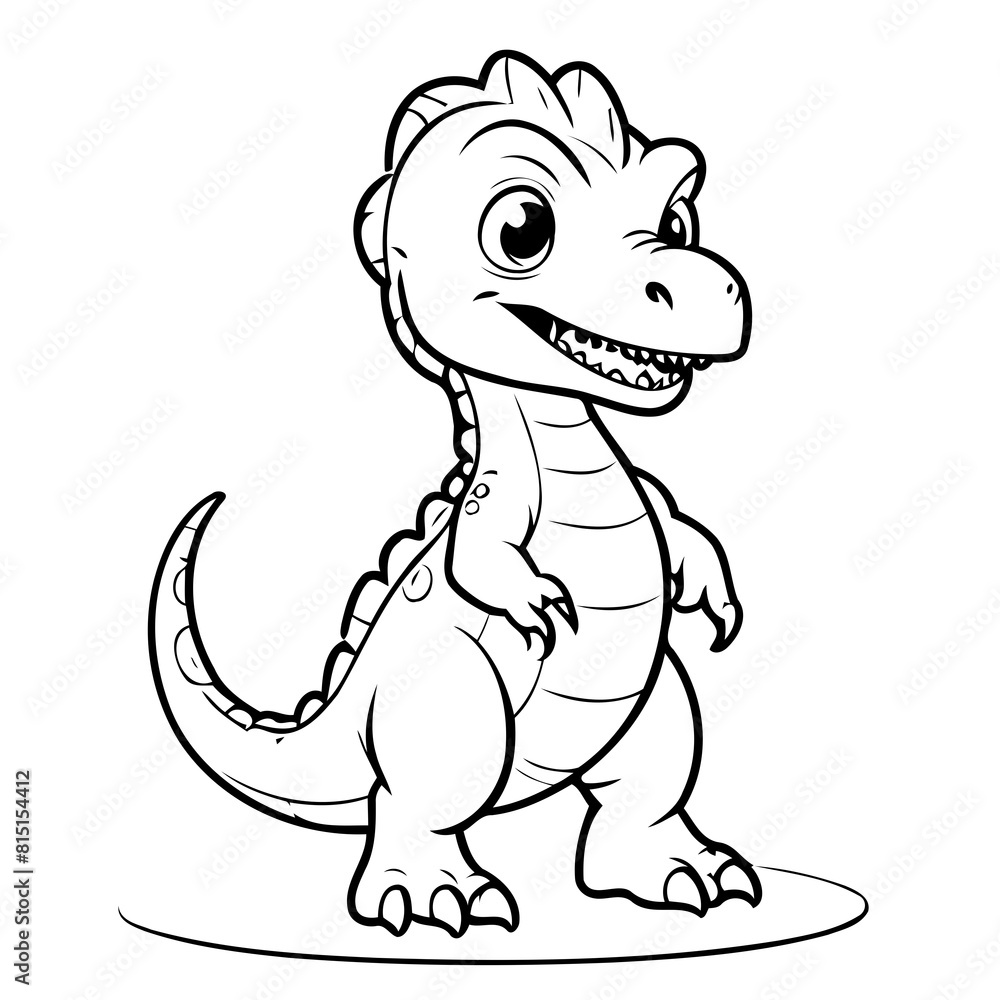 Vector illustration of a cute Velociraptor doodle colouring activity for kids Vector illustration of a cute Velociraptor doodle colouring activity for kids