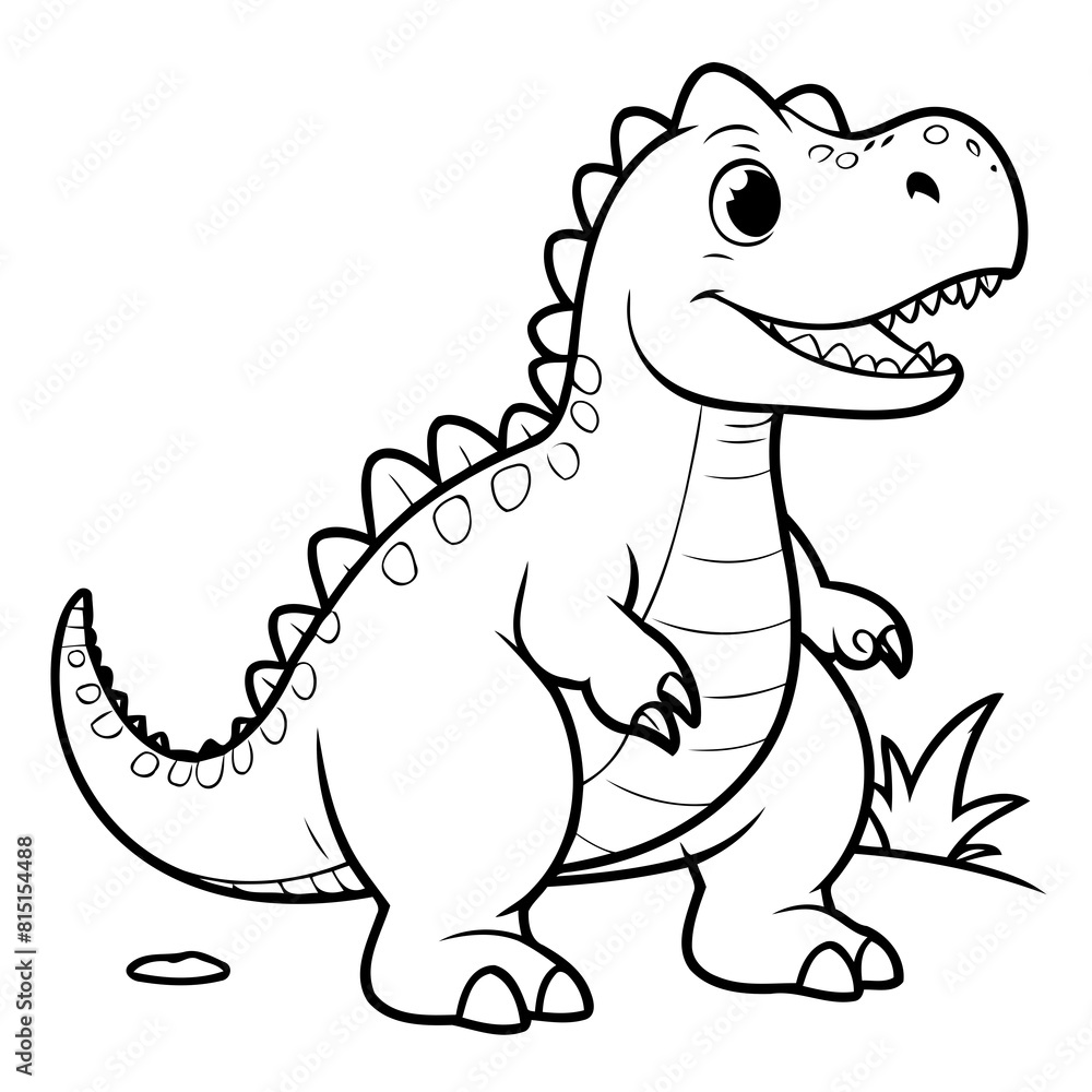Cute vector illustration Spinosaurus drawing for kids page Cute vector illustration Spinosaurus drawing for kids page
